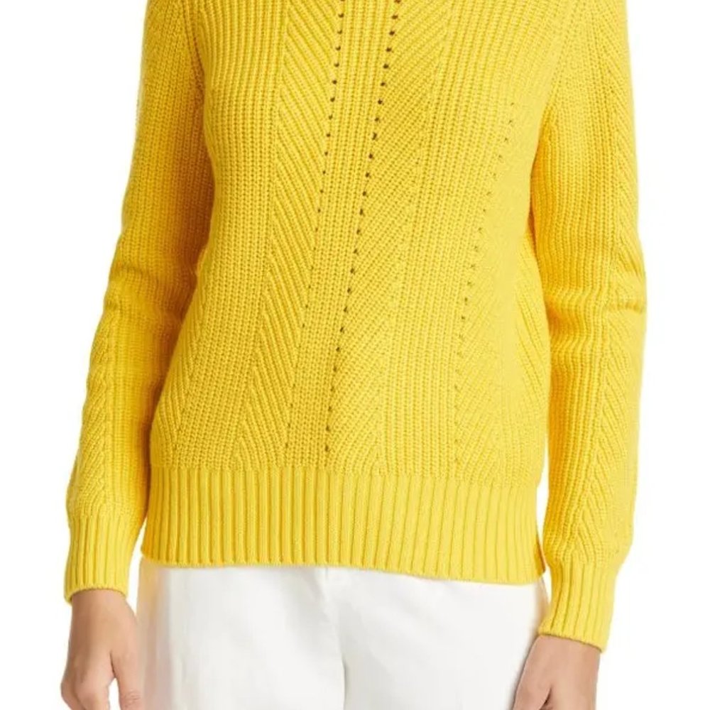 Ted Baker Hendrik Knit Crewneck Sweater in Yellow, Size 4 (Large) - Picture 5 of 16